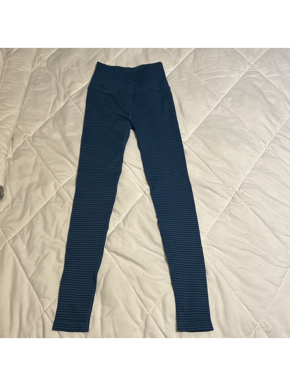 Spiritual Gangster Blue High Waist Leggings Rainbow Stripe Size XS